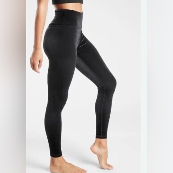 ATHLETA Elation Black Velvet Tight - Picture 1 of 12